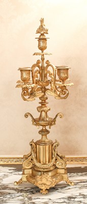 Lot 175 - A Pair of Gilt Metal Five-Light Candelabra, in...