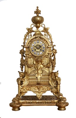 Lot 172 - An Impressive Gilt Metal Mantel Clock...