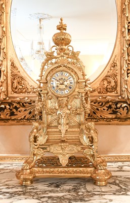 Lot 172 - An Impressive Gilt Metal Mantel Clock...