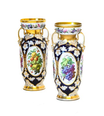 Lot 224 - A Pair of French Porcelain Baluster Vases,...
