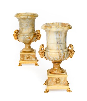 Lot 223 - A Pair of Gilt Metal Mounted Veined Marble...