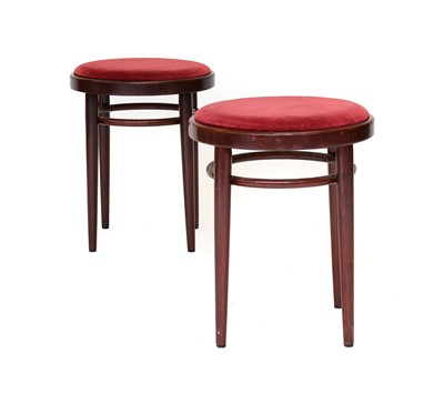 Lot 150 - Thonet: A Pair of Stained Mahogany Stools,...