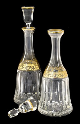 Lot 216 - A Pair of Continental Glass Mallet Decanters...