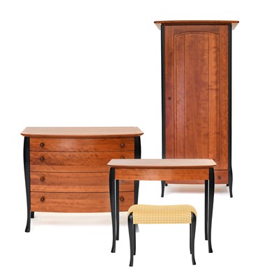 Lot 107 - A Modern Knoll Cherrywood and Ebonised...