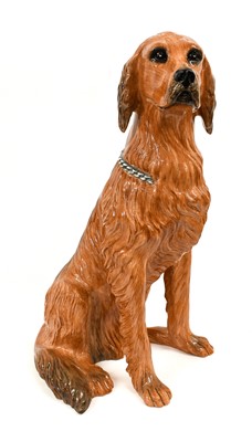 Lot 113 - An Italian Faience Figure of a Red Setter,...