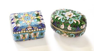 Lot 60 - Two Silver Gilt and Enamel Boxes, one stamped '...
