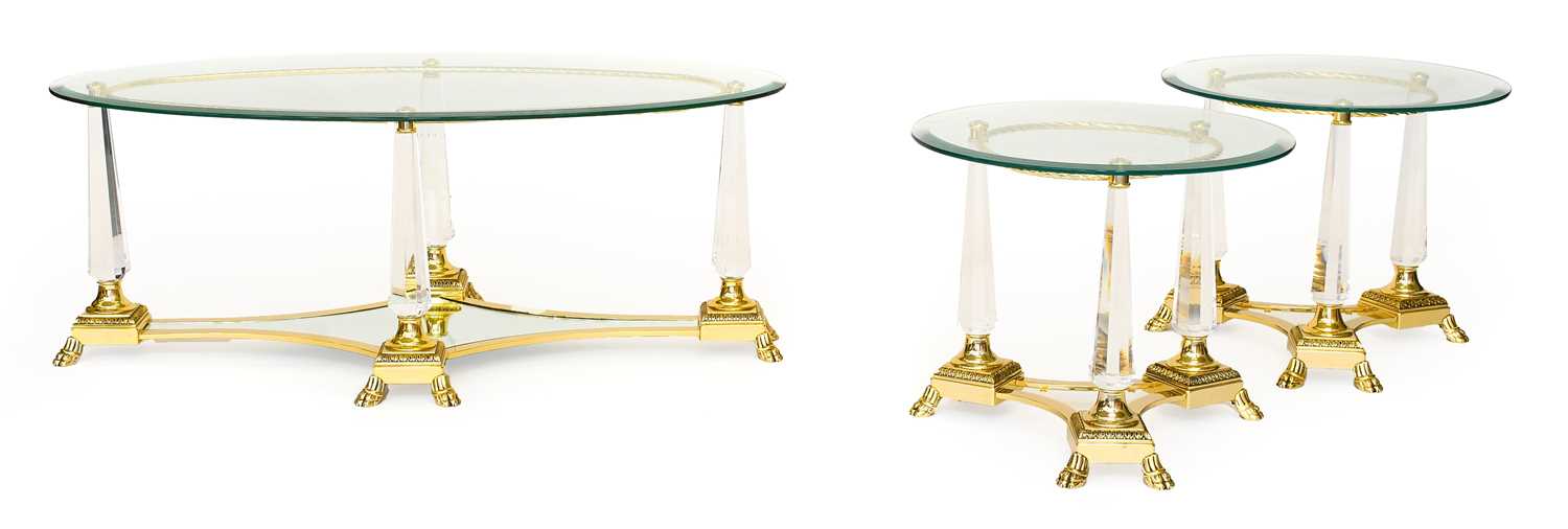 Lot 117 - A Reproduction Italian Style Glass and Gilt...