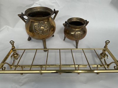 Lot 97 - A 20th Century Brass Wall Shelf, with baluster...