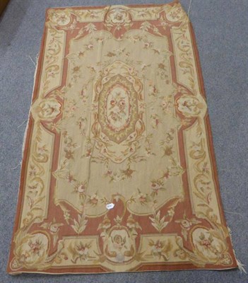 Lot 763 - An Aubusson style embroidered rug and four Durham quilts