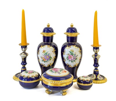 Lot 76 - A Pair of Vienna Porcelain Candlesticks, 20th...
