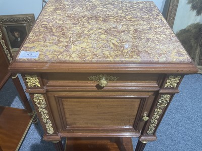 Lot 45 - A Pair of Louis XVI-Style Mahogany and Gilt...