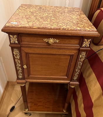 Lot 45 - A Pair of Louis XVI-Style Mahogany and Gilt...