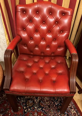 Lot 47 - Wade Upholstery: A Set of Four Buttoned Red...