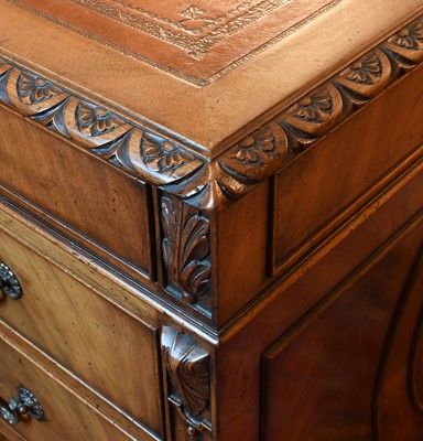 Lot 1 - A Carved Mahogany Double Pedestal Desk, late...