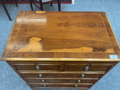 Lot 18 - A 20th Century Yewwood Bachelor's Chest, the...