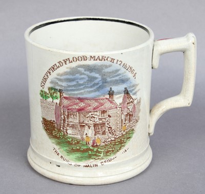 Lot 332 - A Pottery Mug, inscribed Sheffield Flood March...