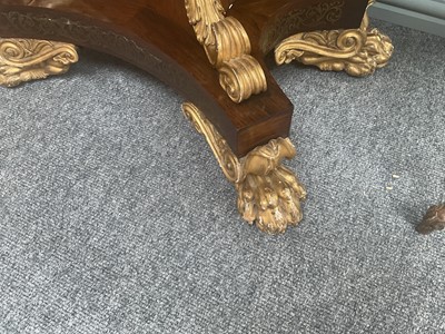 Lot 13 - A Pair of Regency Rosewood, Crossbanded, Brass-...