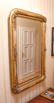 Lot 32 - A Gilt and Gesso Bevelled Glass Mirror, circa...