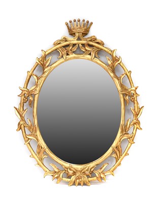 Lot 38 - A Carved Giltwood Mirror, 20th century,...