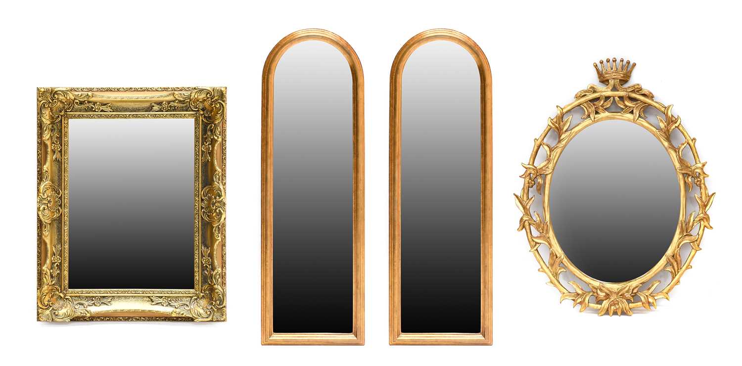 Lot 38 - A Carved Giltwood Mirror, 20th century,...