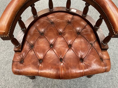 Lot 2 - A Reproduction Buttoned and Close-Nailed Brown...