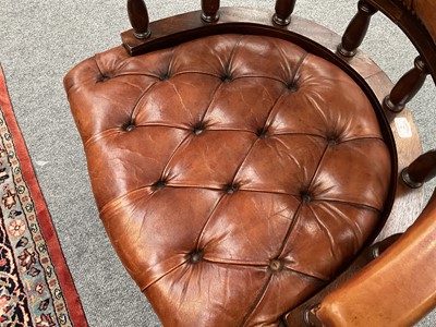 Lot 2 - A Reproduction Buttoned and Close-Nailed Brown...