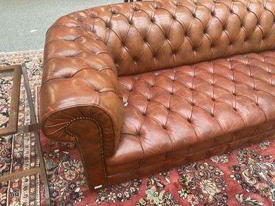 Lot 349 - A 20th Century Brown Leather Three Piece...