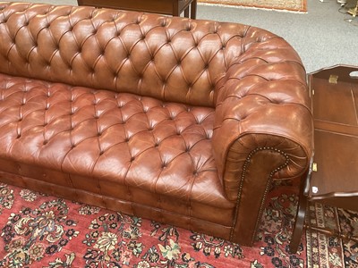 Lot 349 - A 20th Century Brown Leather Three Piece...