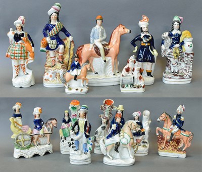 Lot 262 - Fourteen Victorian Staffordshire Pottery...