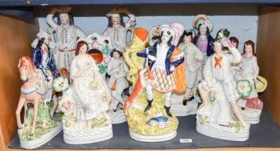 Lot 406 - Ten Large Victorian Staffordshire Pottery...