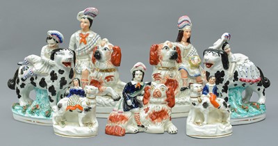 Lot 278 - Seven Victorian Staffordshire Pottery Royal...