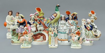 Lot 275 - Twenty Three Victorian Staffordshire Pottery...