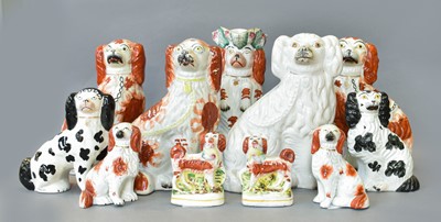 Lot 257 - Seventeen Victorian Staffordshire Pottery...