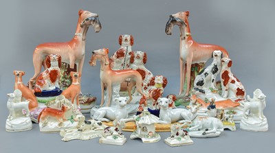 Lot 312 - A Group of Victorian Staffordshire Pottery...