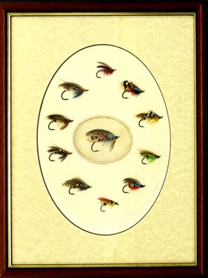 Lot 57 - A Framed Display of Fishing Hooks