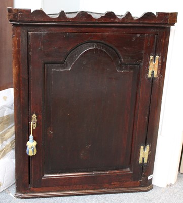 Lot 1407 - A Mid 18th Century Oak Corner Cupboard, 69cm...