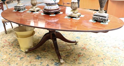 Lot 1129 - A Regency Style Mahogany Oval Dining Table, on...