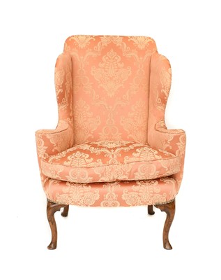 Lot 251 - A George II Wing-Back Armchair, 18th century...