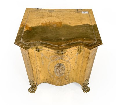 Lot 267 - An Edwardian Brass Coal Box and Hinged Cover,...