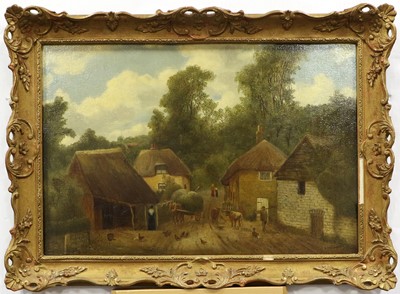Lot 326 - Charles Vickers (1821-1895) Village scene with...
