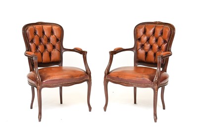 Lot 352 - A Pair of 20th Century Brown Leather...