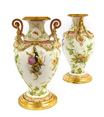 Lot 292 - A Pair of Staffordshire Porcelain Vases, circa...