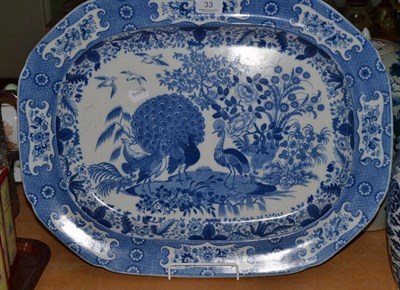 Lot 33 - A blue and white meat plate