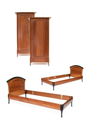 Lot 100 - A Reproduction Knoll Furniture Bedroom Suite,...