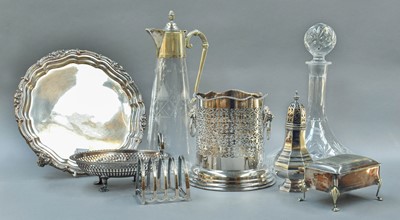 Lot 229 - A Silver Mounted Cut Glass Decanter and Silver...