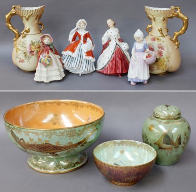 Lot 296 - A Pair of Royal Worcester Blush Ware Coral...