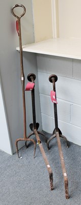 Lot 1024 - A Pair of Large Cast Iron Andirons, early 19th...