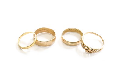 Lot 181 - An 18 Carat Gold Band Ring, finger size L; and...