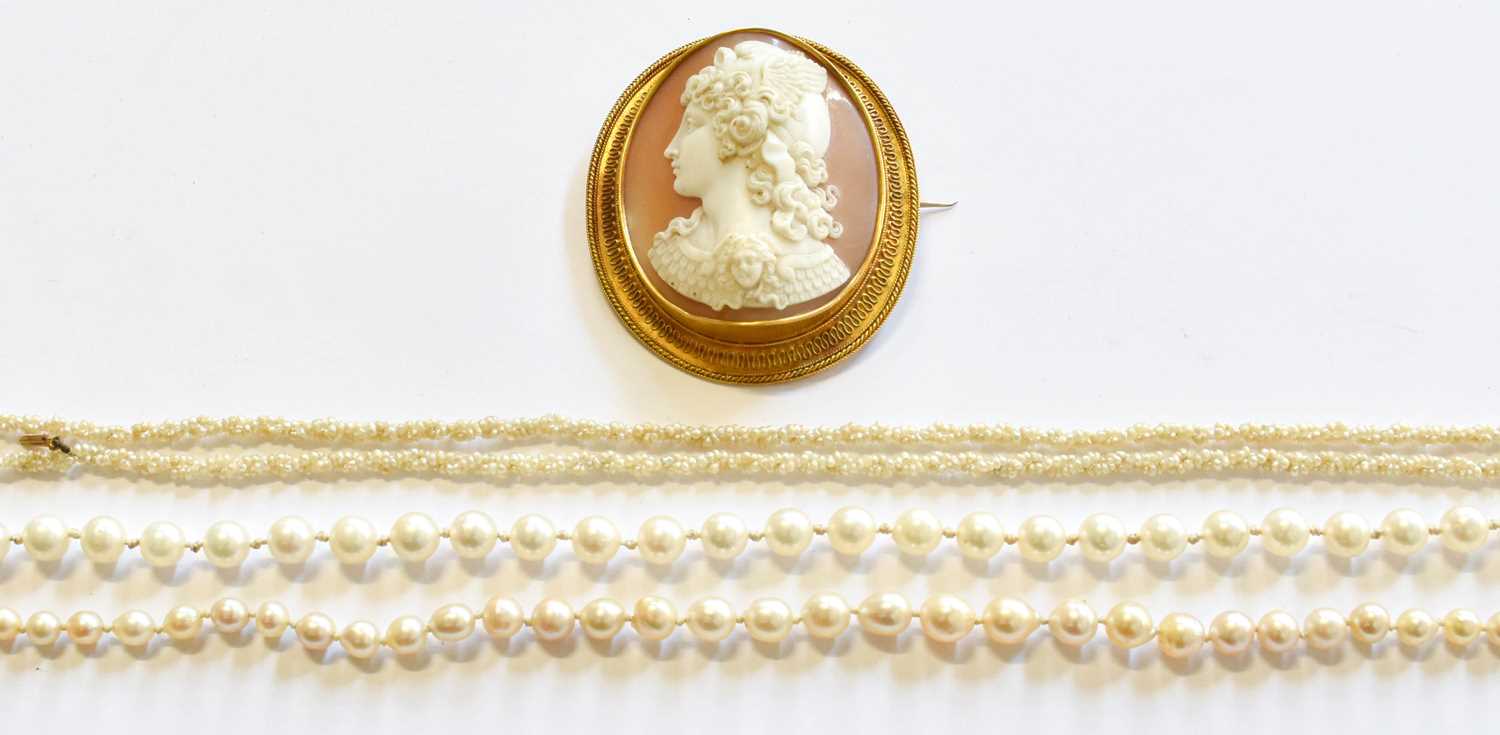 Lot 138 - Two Cultured Pearl Necklaces, lengths 46cm and...