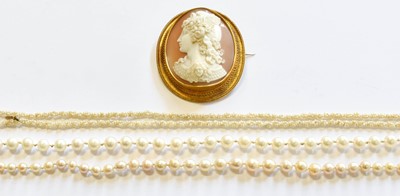 Lot 138 - Two Cultured Pearl Necklaces, lengths 46cm and...